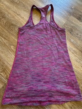 lululemon athletica Pink and Gray Space-Dye Racerback Tank Top